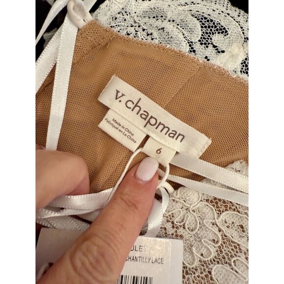 NEW V. Chapman White Capulet Midi Dress NWT - Size 6 - Picture 11 of 12